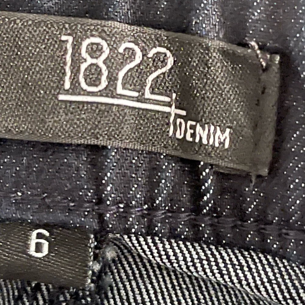 1822 Denim High Rise Ankle Skinny Jeans | Size 6 | Dark Rinse Stretch Pull-On - Picture 6 of 7